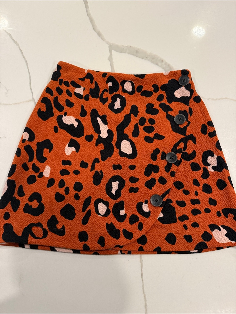 Anthropologie Women's Leopard Print Button-Front Skirt